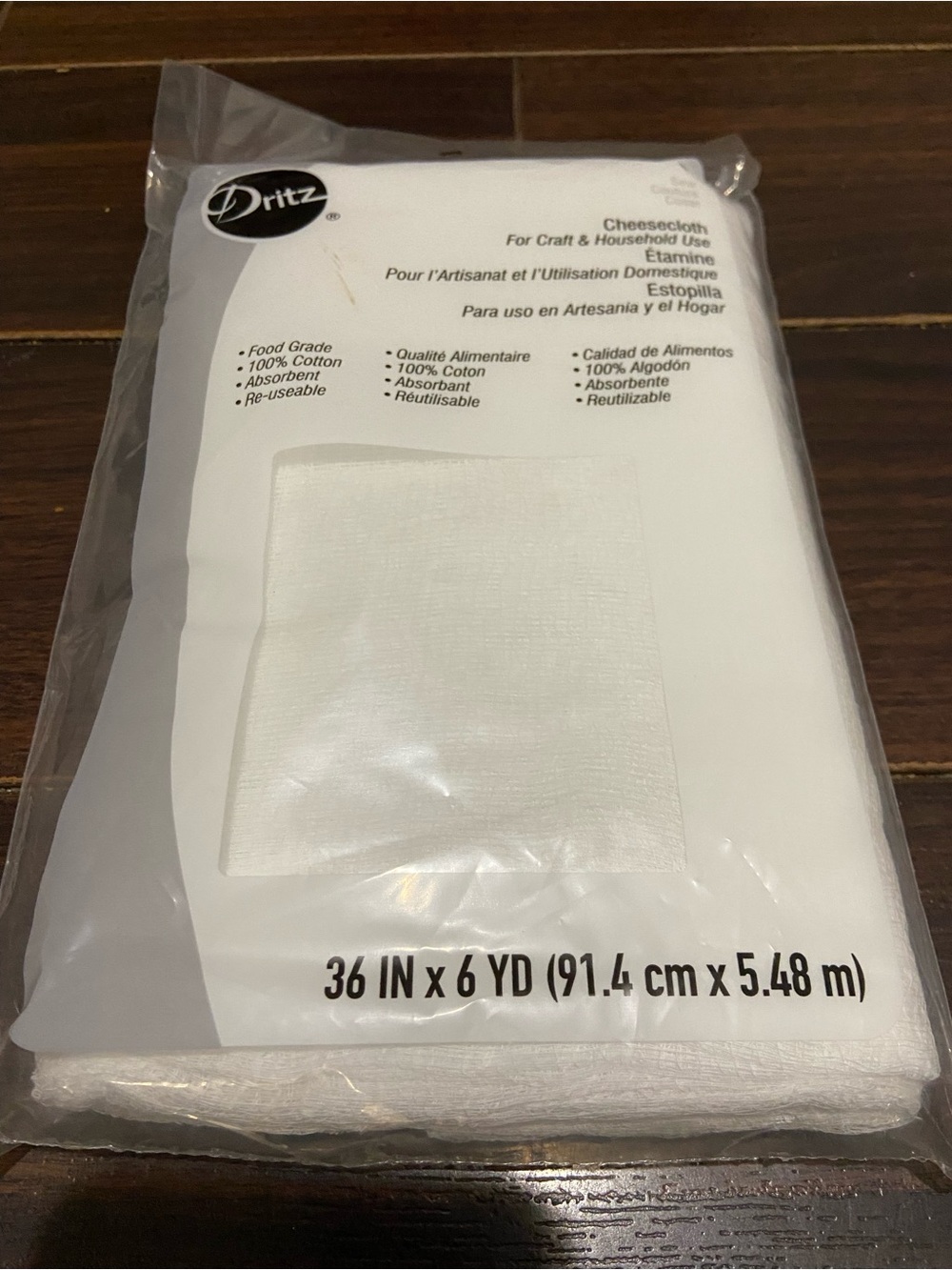 Dritz 606 Cheesecloth Food Grade #9 36-In x 6Yards Each White Cheese Cloth 3 PK - Picture 3 of 4